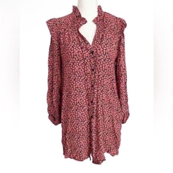 Zara Floral Print Long sleeve Oversized Mini
Dress(Size XS) - Picture 3 of 10